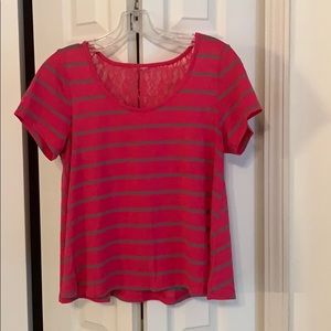 Pink and grey lace tshirt